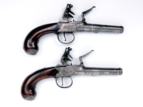 Pair of Boxlock Flintlock Pistols - main view